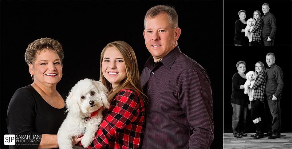 family portraits, family photos, family, families, family photographer, family pics, studio portraits, studio, classic studio work , studio photography, sarah jane photography, with dog, photos with dog, dog portraits, dog photos, sjp, sjanephotography, decatur il, central illinois family photographer, black backdrop, christmas portraits, annual portraits