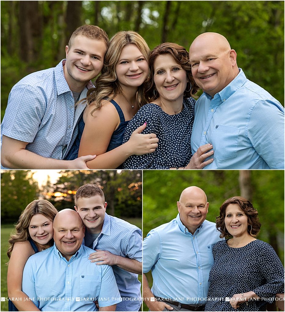 Premium Photo | Portrait of a family of four in autumn forest